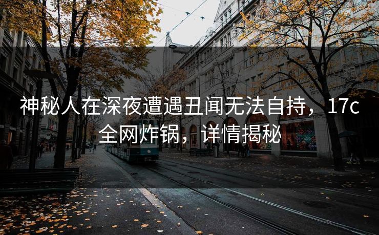 神秘人在深夜遭遇丑闻无法自持，17c全网炸锅，详情揭秘